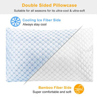 HKM-922195 Cooling Memory Foam Pillow with Adjustable Shredded Foam and Double-Sided Cover