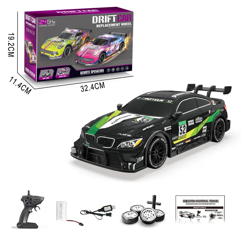 HKM-922323 1:16 Scale 4WD RC Drift Car with Remote Control - Electric Racing Vehicle for Kids and Beginners