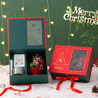 HKM-922515 Christmas Eve Aromatherapy Gift Box in Red Fabric with Special Paper Packaging
