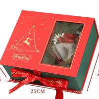 HKM-922515 Christmas Eve Aromatherapy Gift Box in Red Fabric with Special Paper Packaging