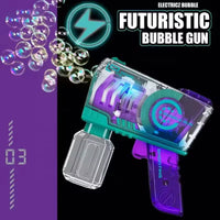 HKM-922707 Automatic Electric Bubble Machine with Soap Solution and Flashing Light - Fun for Ages 5 and Up