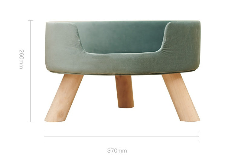 HKM-922707 Cozy Semi-Enclosed Solid Wood Cat Nest for Winter Comfort