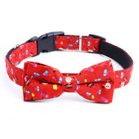 HKM-922771 Festive Large Dog Bow Christmas Collar - Adjustable Polyester for All Seasons