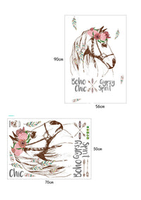 HKM-922835 Creative Cartoon Horse Head Wall Sticker for Home Decoration - 50x70cm Waterproof PVC Mural