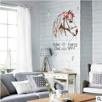 HKM-922835 Creative Cartoon Horse Head Wall Sticker for Home Decoration - 50x70cm Waterproof PVC Mural