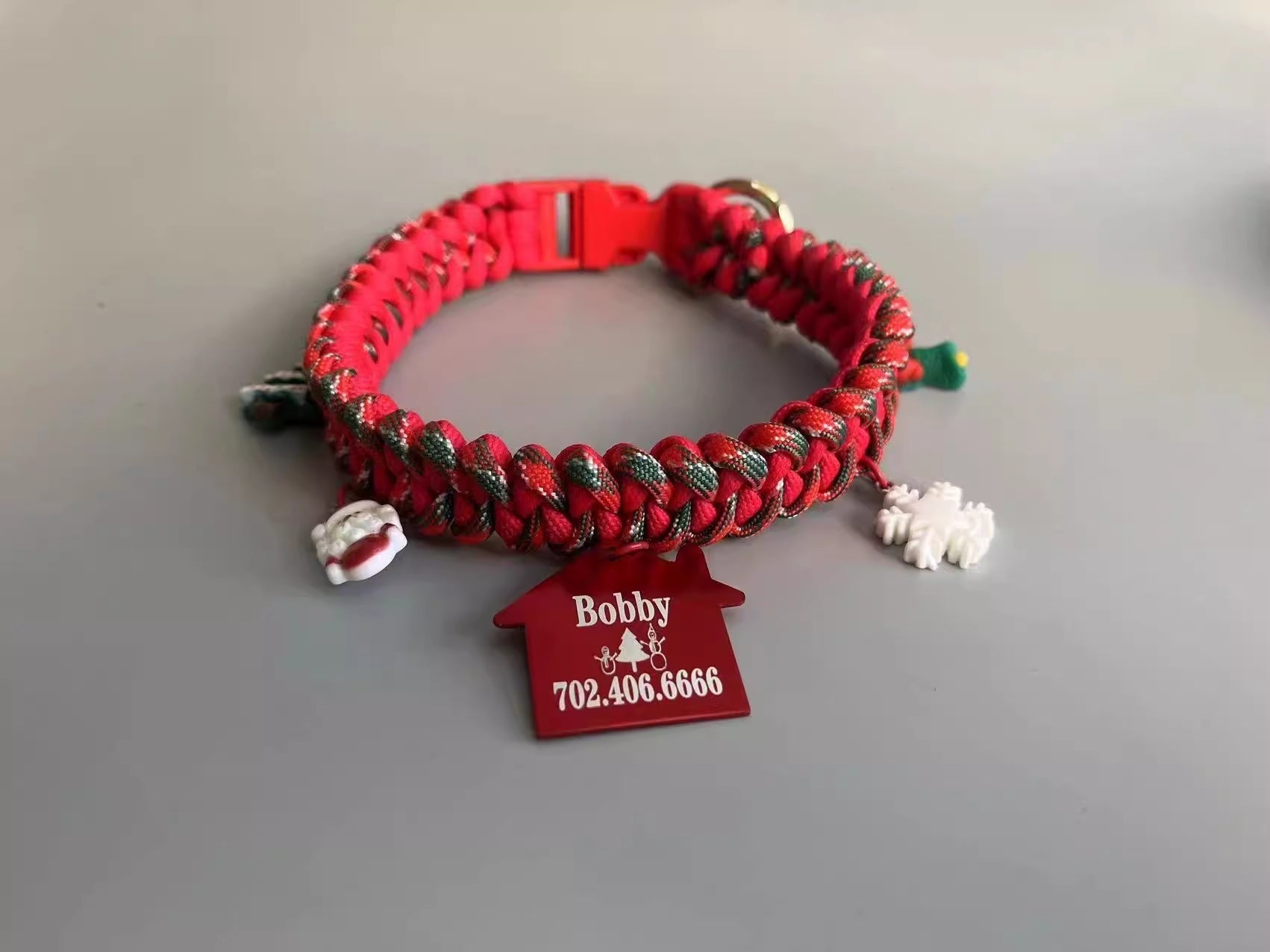 HKM-922899 Handheld Rope Dog Leash with Adjustable Release Buckles in Green and Red