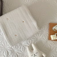 HKM-922899 Three-Piece Cotton Bedding Set with Soft Mat and Sofa Blanket - Plain Design, Available in 200x230 or 220x240 Sizes
