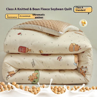 HKM-922899 Velvet Quilted Duvet Insert with Soybean Fiber for Autumn and Winter