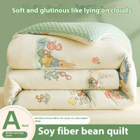 HKM-922899 Velvet Quilted Duvet Insert with Soybean Fiber for Autumn and Winter