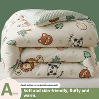 HKM-922899 Velvet Quilted Duvet Insert with Soybean Fiber for Autumn and Winter