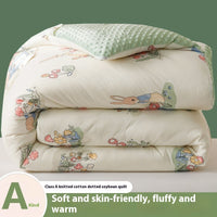 HKM-922899 Velvet Quilted Duvet Insert with Soybean Fiber for Autumn and Winter