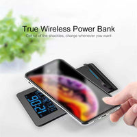 HKM-922963 Wireless Charging Alarm Clock with Mobile Phone Holder, LCD Display, Temperature & Perpetual Calendar