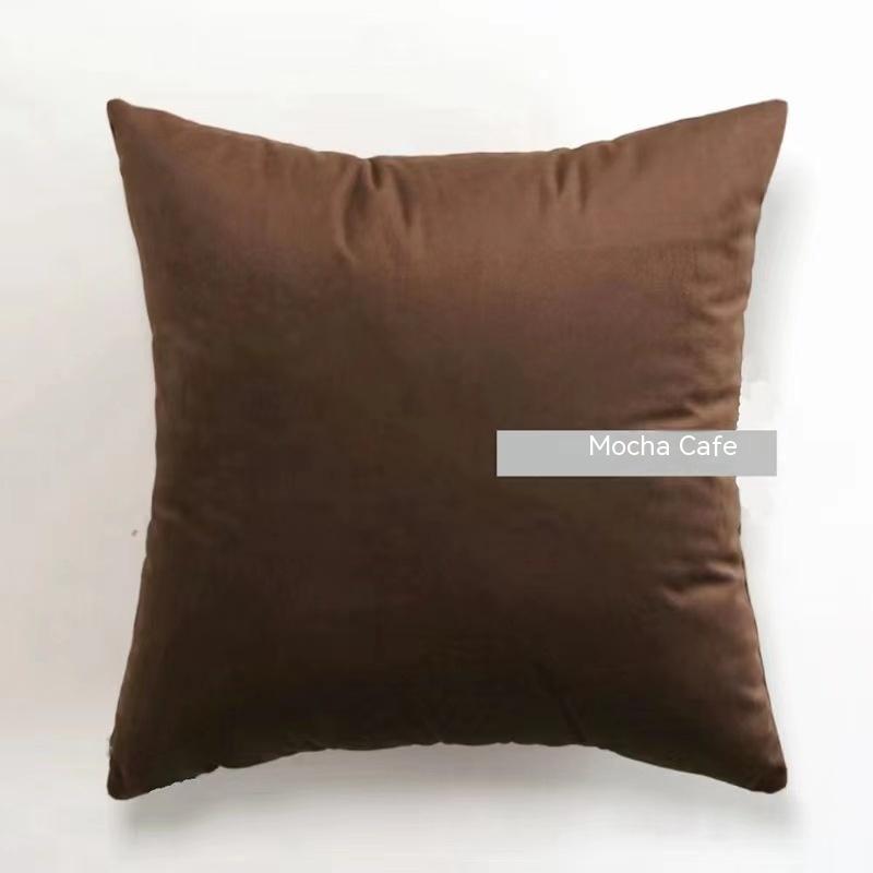 HKM-923027 Orange Plaid Cotton and Linen Cushion Cover with Geometric Design, 45x45cm