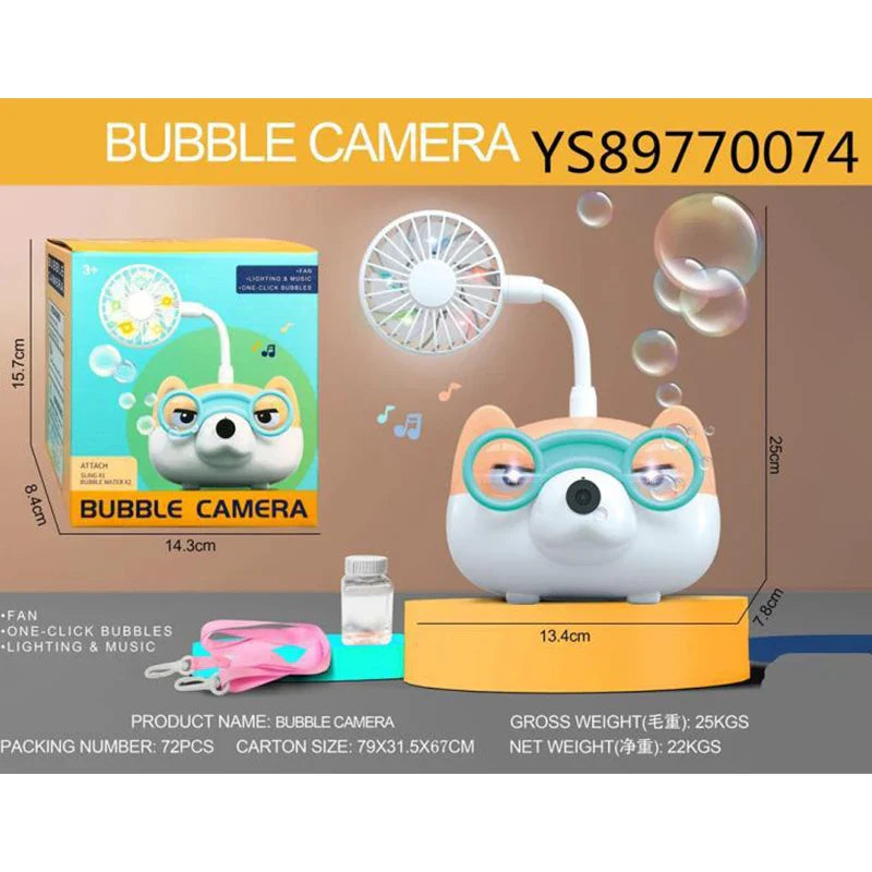 KTX-923155 Mini Bubble Camera Toy with Fan Function for Kids Outdoor Play - Creative Electric Bubble Blowing Machine