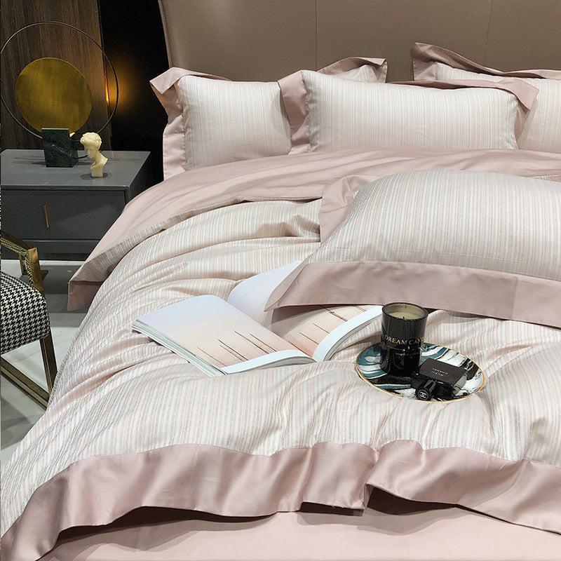 HKM-923219 Cotton Leopard Print Duvet Cover Set - 4 Pieces with Pillowcases and Quilt Cover