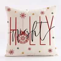 HKM-923219 Nordic Christmas Letter Design Linen Pillowcase - 45cm x 45cm