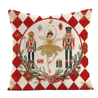 HKM-923219 Nordic Christmas Letter Design Linen Pillowcase - 45cm x 45cm