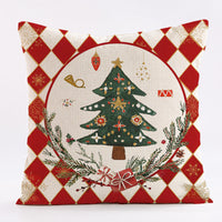 HKM-923219 Nordic Christmas Letter Design Linen Pillowcase - 45cm x 45cm