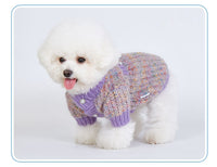 HKM-923475 Cozy Purple Polyester Dog Sweater Cardigan for All Breeds
