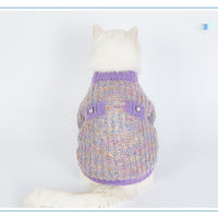 HKM-923475 Cozy Purple Polyester Dog Sweater Cardigan for All Breeds