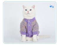HKM-923475 Cozy Purple Polyester Dog Sweater Cardigan for All Breeds