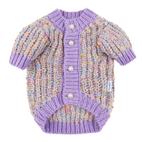 HKM-923475 Cozy Purple Polyester Dog Sweater Cardigan for All Breeds