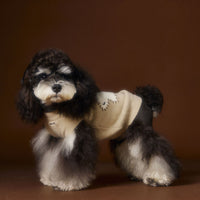 HKM-923539 Schnauzer Teddy Bichon Sleeveless Wool Sweater Vest in Red and Beige, Sizes XS-XXL