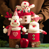 HKM-923667 Festive Christmas Eve Gift Box with Knitted Flannel Candy Holder - Oversized Cartoon Design