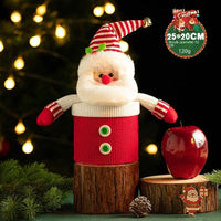 HKM-923667 Festive Christmas Eve Gift Box with Knitted Flannel Candy Holder - Oversized Cartoon Design