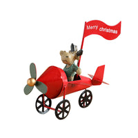 HKM-923859 Creative Resin and Wrought Iron Christmas Pendant with Santa Claus and Elk Tricycles