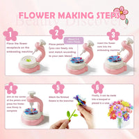 HKM-923859 DIY Handmade Fabric Flower Bouquet Craft Kit for Ages 2-13, Creative Arts & Crafts Toy