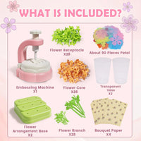 HKM-923859 DIY Handmade Fabric Flower Bouquet Craft Kit for Ages 2-13, Creative Arts & Crafts Toy