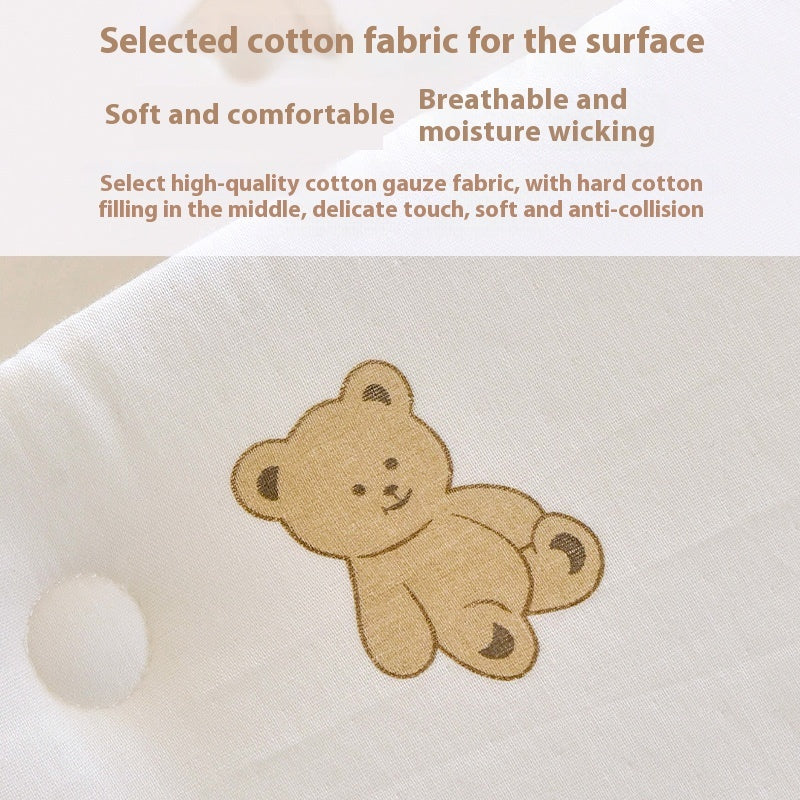 KTX-923859 Newborn Baby Cotton Gauze Bed Fence – Multiple Sizes Available