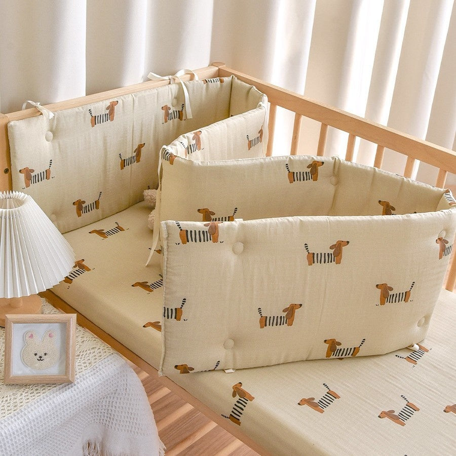 KTX-923859 Newborn Baby Cotton Gauze Bed Fence – Multiple Sizes Available