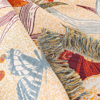HKM-924051 Cotton Multi-layer Gauze Bedspread with Plant and Flower Pattern, 200cm x 230cm, Summer Blanket