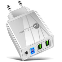 HKM-924115 20W PD Fast Charge USB Multi-Port Charger - Quick Charge Compatible