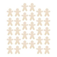 HKM-924179 Unfinished Wooden Gingerbread Man Cutouts for DIY Crafts - 30 Pieces, Perfect for Decorating and Painting