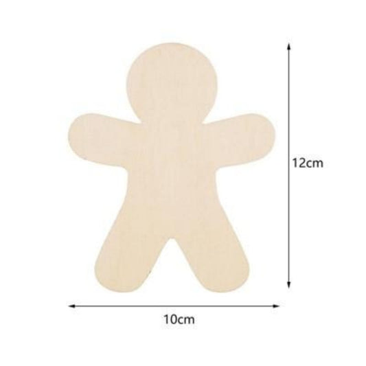 HKM-924179 Unfinished Wooden Gingerbread Man Cutouts for DIY Crafts - 30 Pieces, Perfect for Decorating and Painting