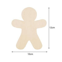 HKM-924179 Unfinished Wooden Gingerbread Man Cutouts for DIY Crafts - 30 Pieces, Perfect for Decorating and Painting