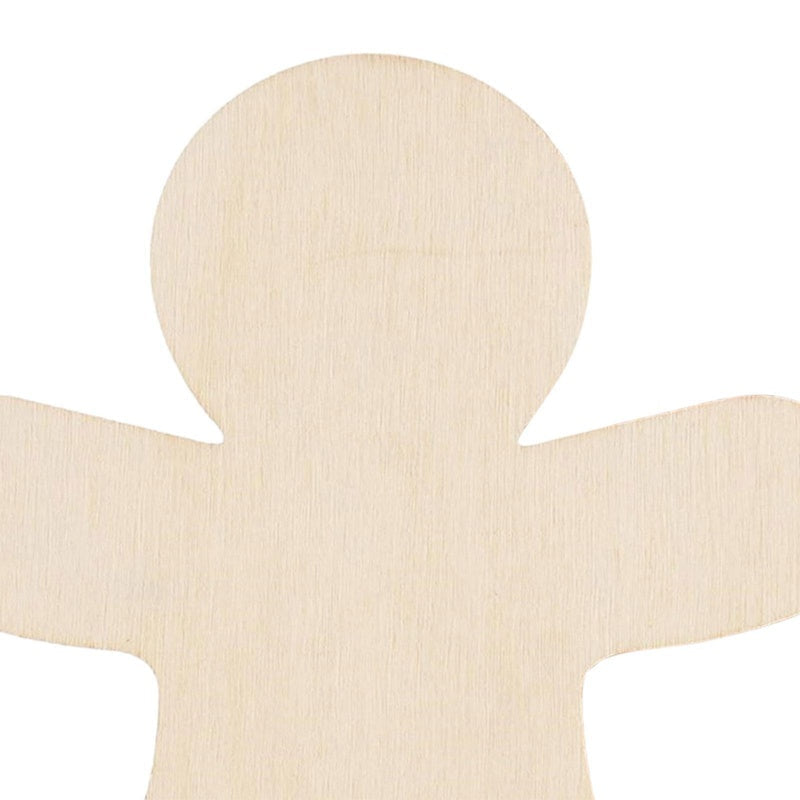 HKM-924179 Unfinished Wooden Gingerbread Man Cutouts for DIY Crafts - 30 Pieces, Perfect for Decorating and Painting
