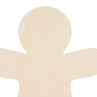 HKM-924179 Unfinished Wooden Gingerbread Man Cutouts for DIY Crafts - 30 Pieces, Perfect for Decorating and Painting