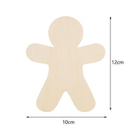 HKM-924179 Unfinished Wooden Gingerbread Man Cutouts for DIY Crafts - 30 Pieces, Perfect for Decorating and Painting