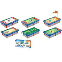 HKM-924307 Mini 6-in-1 Interactive Tabletop Game Set for Pool, Hockey, Basketball, and Golf, Ages 3+