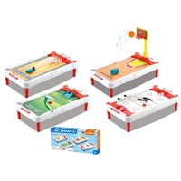 HKM-924307 Mini 6-in-1 Interactive Tabletop Game Set for Pool, Hockey, Basketball, and Golf, Ages 3+