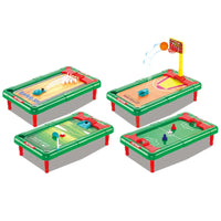 HKM-924307 Mini 6-in-1 Interactive Tabletop Game Set for Pool, Hockey, Basketball, and Golf, Ages 3+