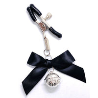 HKM-924371 Adjustable Bowknot Milk Clip - Beaded Breast Ornament in Rose Gold and Silver