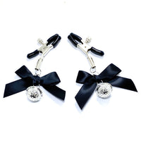HKM-924371 Adjustable Bowknot Milk Clip - Beaded Breast Ornament in Rose Gold and Silver