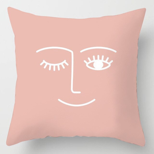 HKM-924499 Linen Floral Cushion Cover for Home Decoration - 45x45cm, No Pillow Included