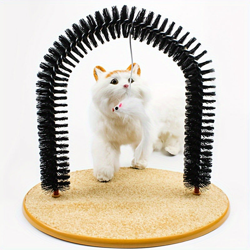 HKM-924691 Cat Self-Grooming Arch and Massage Toy - Interactive Scratching Brush for Cats and Kittens