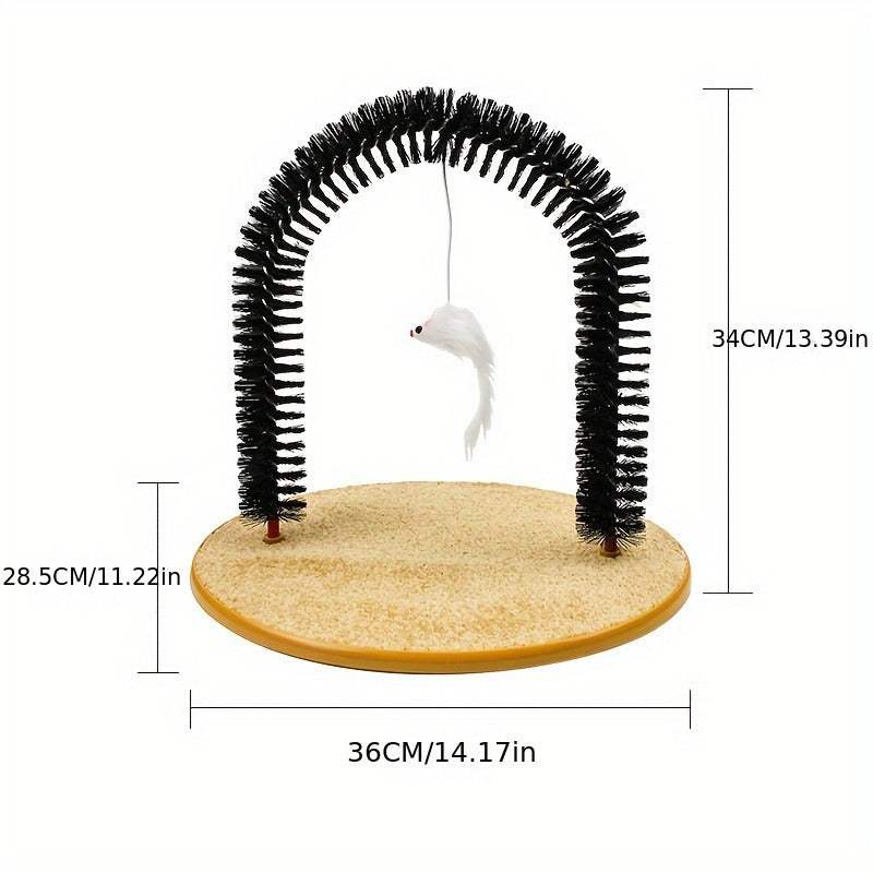 HKM-924691 Cat Self-Grooming Arch and Massage Toy - Interactive Scratching Brush for Cats and Kittens